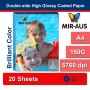 155 G doble cara alta brillante Inkjet papel A4