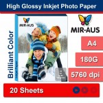 180 G haut brillant jet d'encre Photo papier A4
