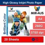 A4 260 G alta a getto d'inchiostro carta fotografica lucida