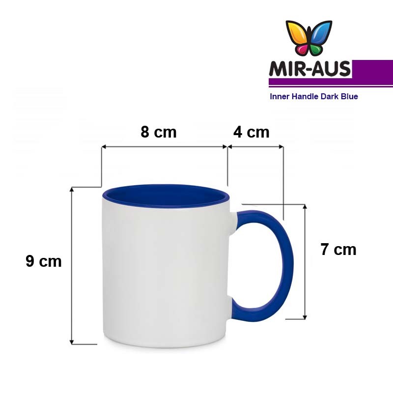 Sublimation Ceramic Inner Handle Dark Blue Mug GRADE AAA