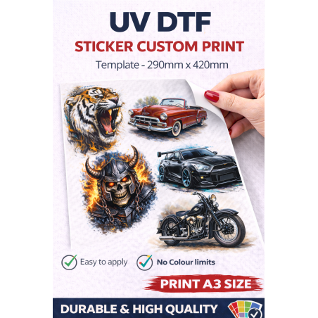 UV DTF STICKER Custom print DTF Print Service A3 SIZE