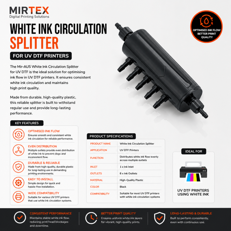 White Ink Circulation Splitter for UV