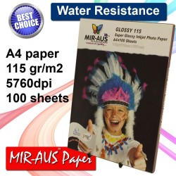 A4 115G High Glossy Inkjet Photo paper Super 100 Sheets