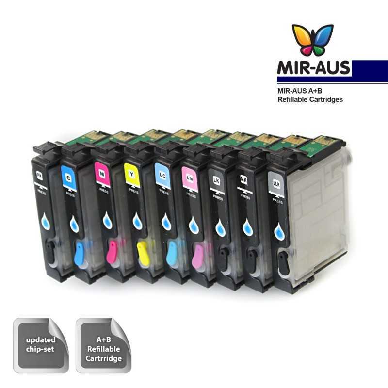 A+B empty Refillable ink cartridge EPSON R2880 9 colours