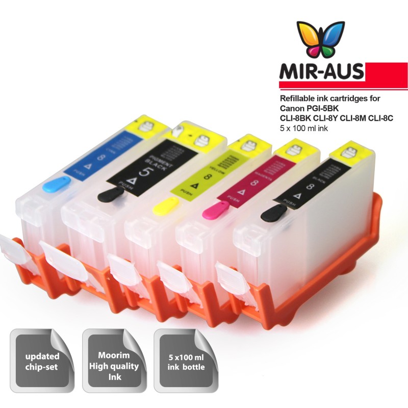 Refillable Ink Cartridges for Canon IP4200 PGI-5BK CLI-8BK CLI-8Y CLI-8M CLI-8C