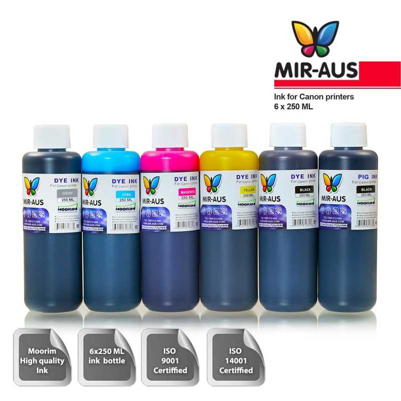 250 ml 6 colours dye/pigment ink for Canon 650-651