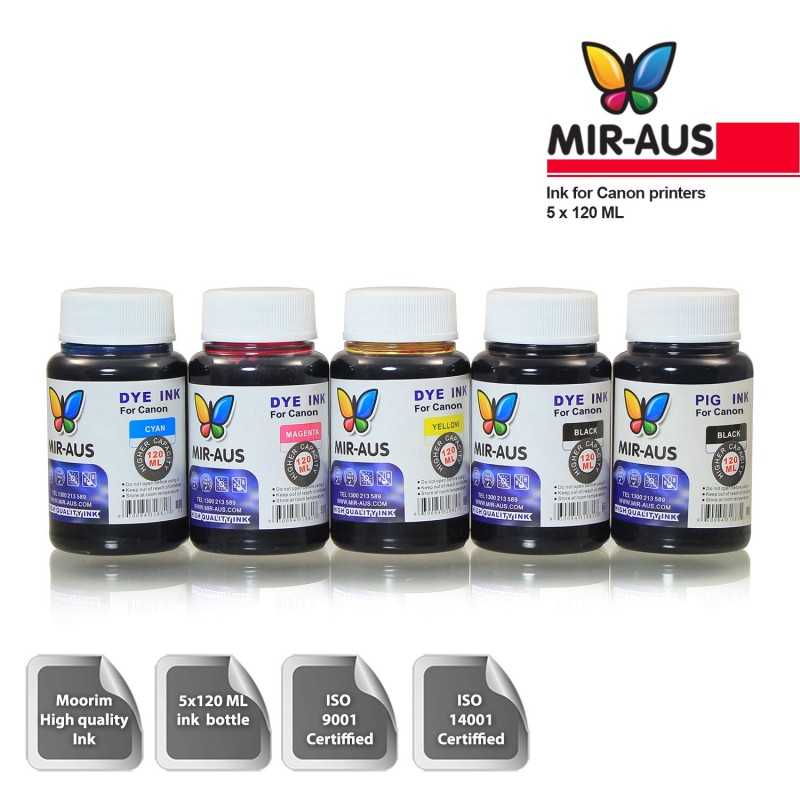 120 ml 5 colours dye/pigment ink for Canon CLI-521