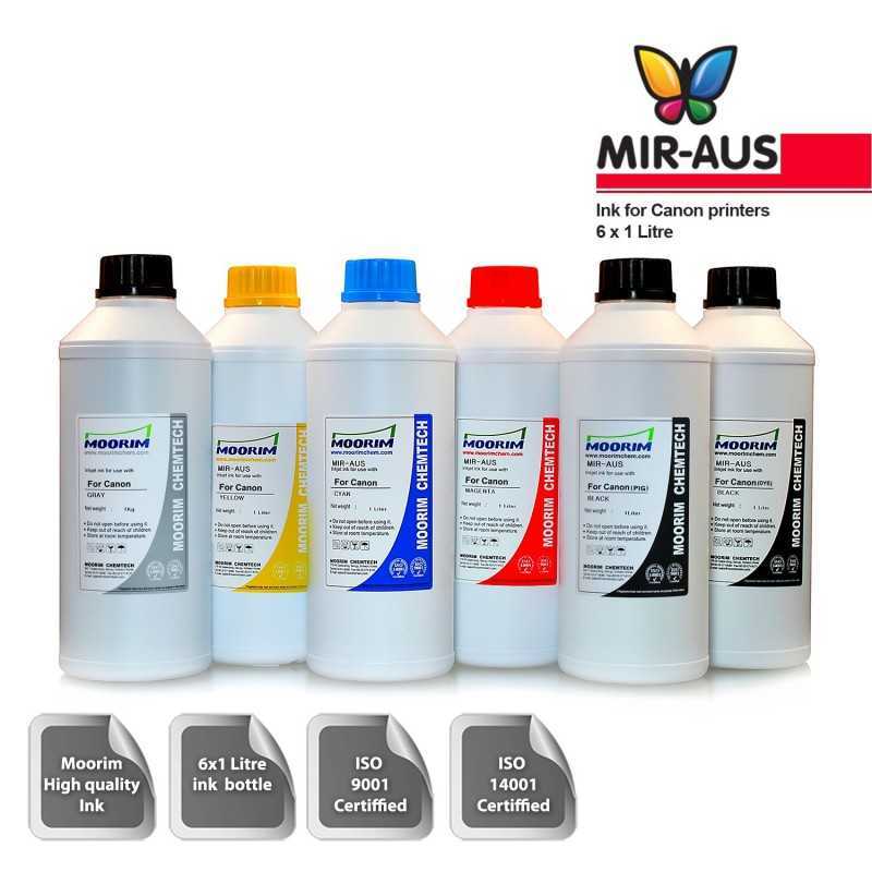 1 Litre 6 colours dye/pigment ink for Canon CLI-521