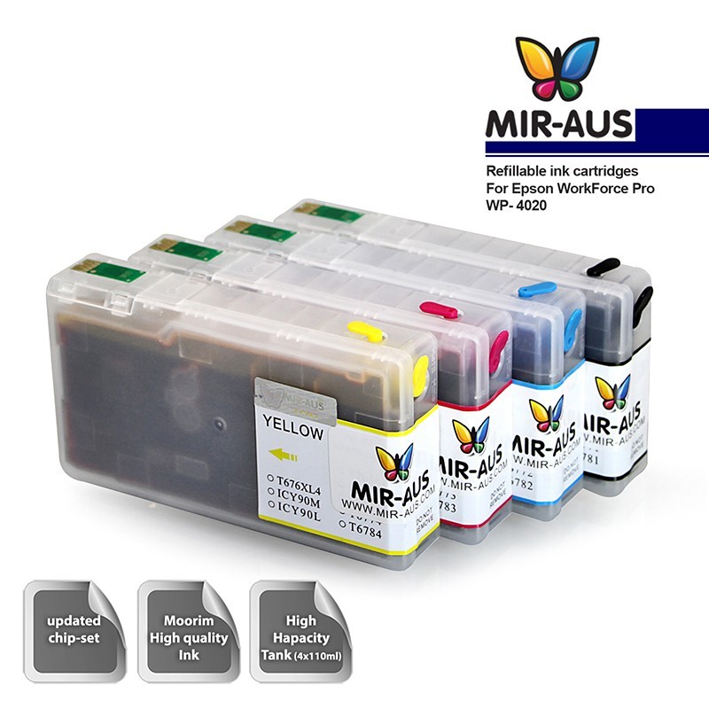 Dye Refillable ink cartridges for Epson WorkForce Pro WP-4020