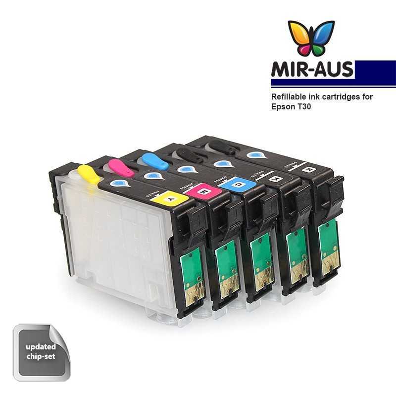 Refillable ink cartridge for Epson T30