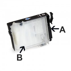 Refillable ink cartridge for EPSON 1410 A+B