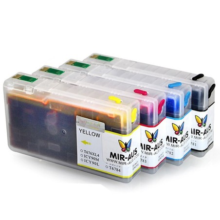 4-Pack Refill Ink Bottles For Epson Workforce Pro WP-4020 & WP-4530 CIS Systems