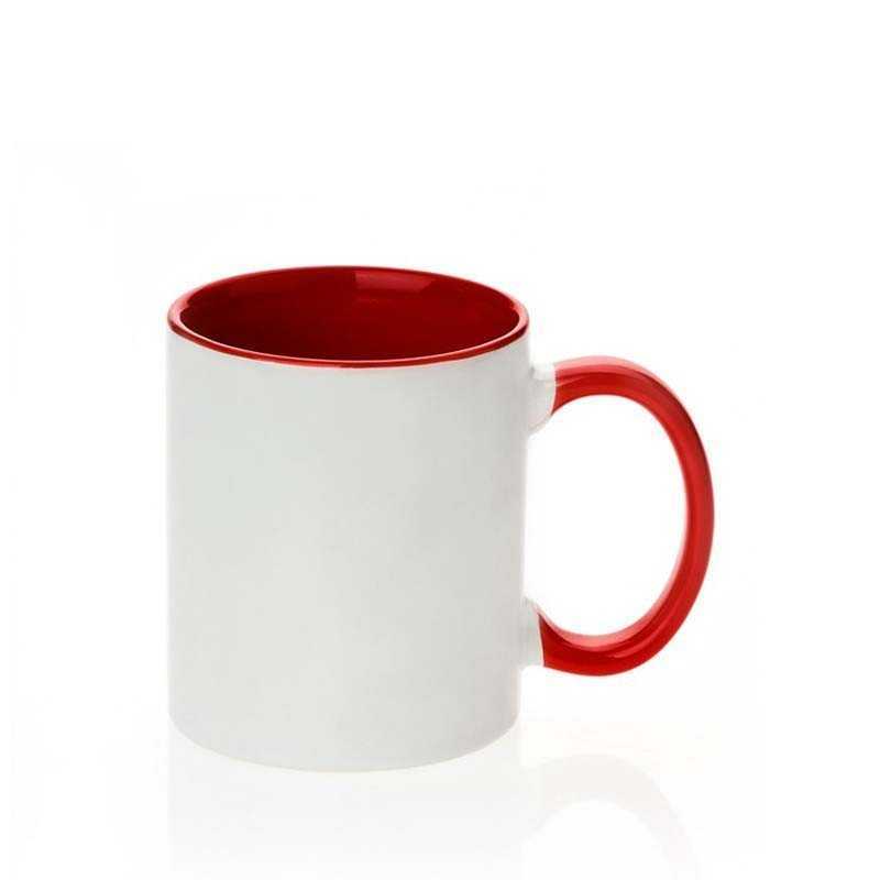Ceramic Mug Inner Handle Red