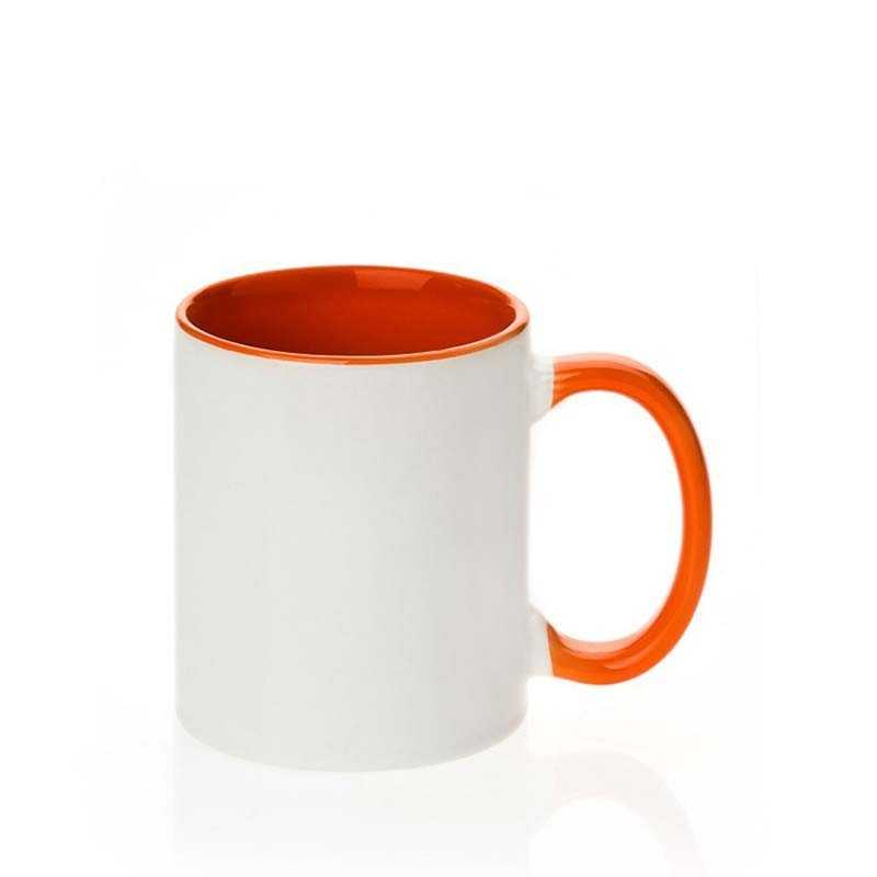 Tasse en céramique poignée intérieure/Orange