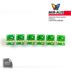Chip-set for refillable cartridges for Canon 650-651 6 colours