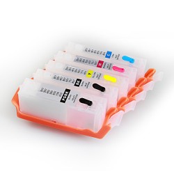 Empty refillable cartridges for Canon 650-651 5 colours with chip-set