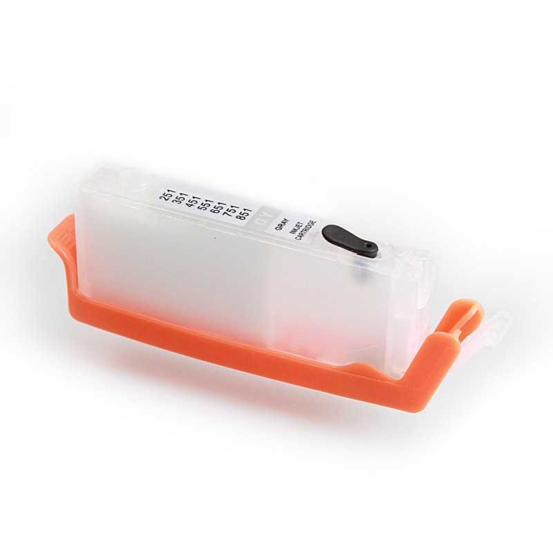 empty refillable gray cartridge for canon printers 651 with chipset