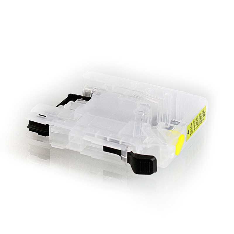 Empty CISS yellow cartridge for Brother LC-133, LC-233 without chip-set