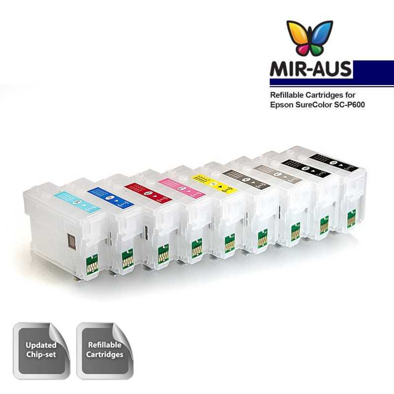 Refillable ink cartridge for EPSON SureColor SC-P600