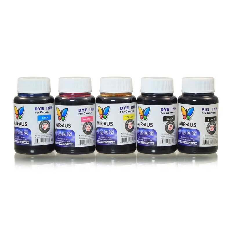 120 ml 5 colours dye/pigment ink for Canon 650-651