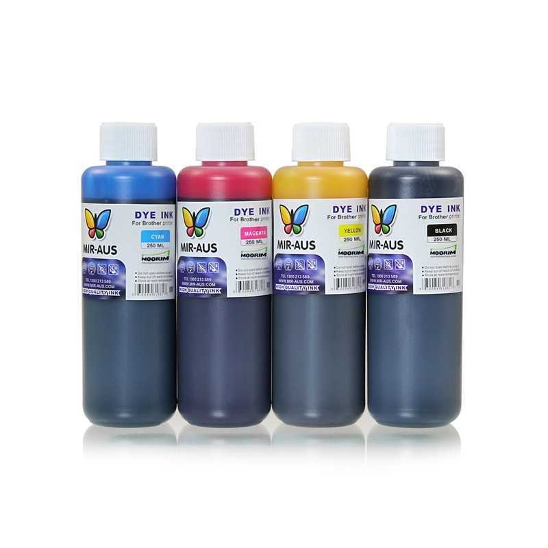 CMYK refillable Dye ink 250ml for Brother printers