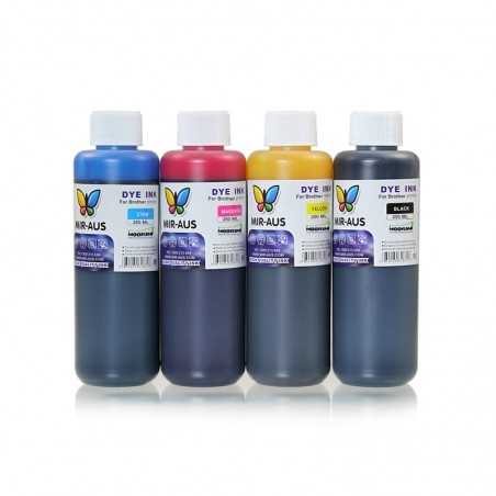 CMYK refillable Dye ink 250ml for Brother printers