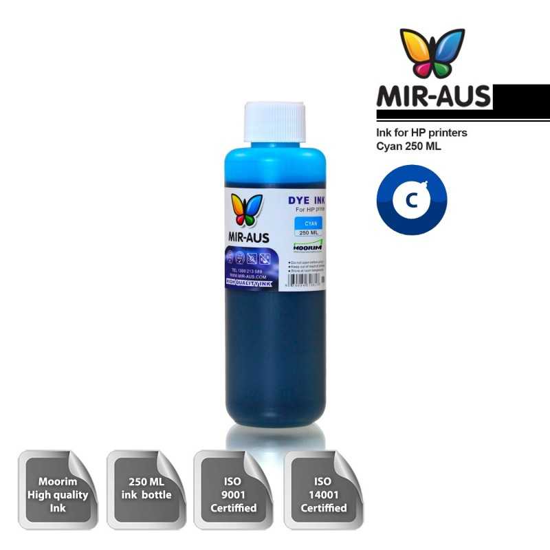 250 ml Cyan dye ink for HP printers