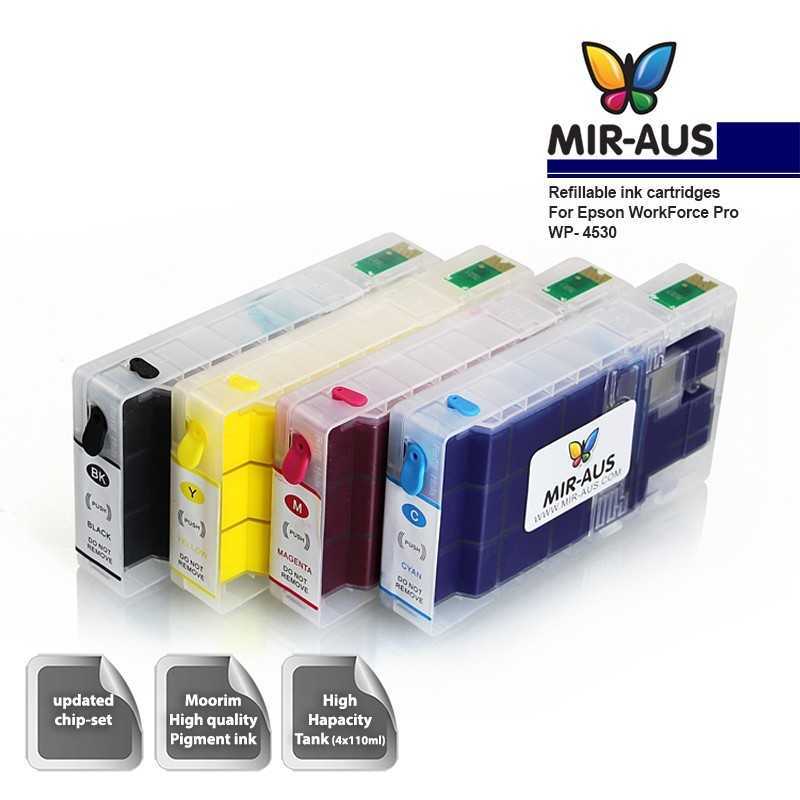 Refillable pigment ink cartridges for Epson WorkForce Pro WP-4530