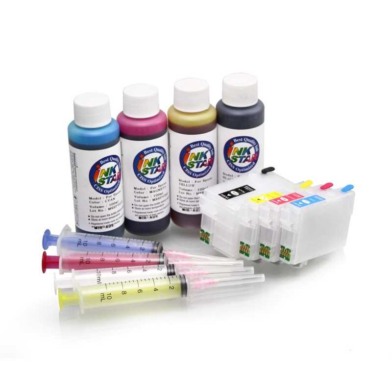 Large Refillable Ink Cartridges Suitable Epson Workforce Wf 3640 Dye 7117