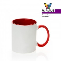 Ceramic Mug Inner Handle Red