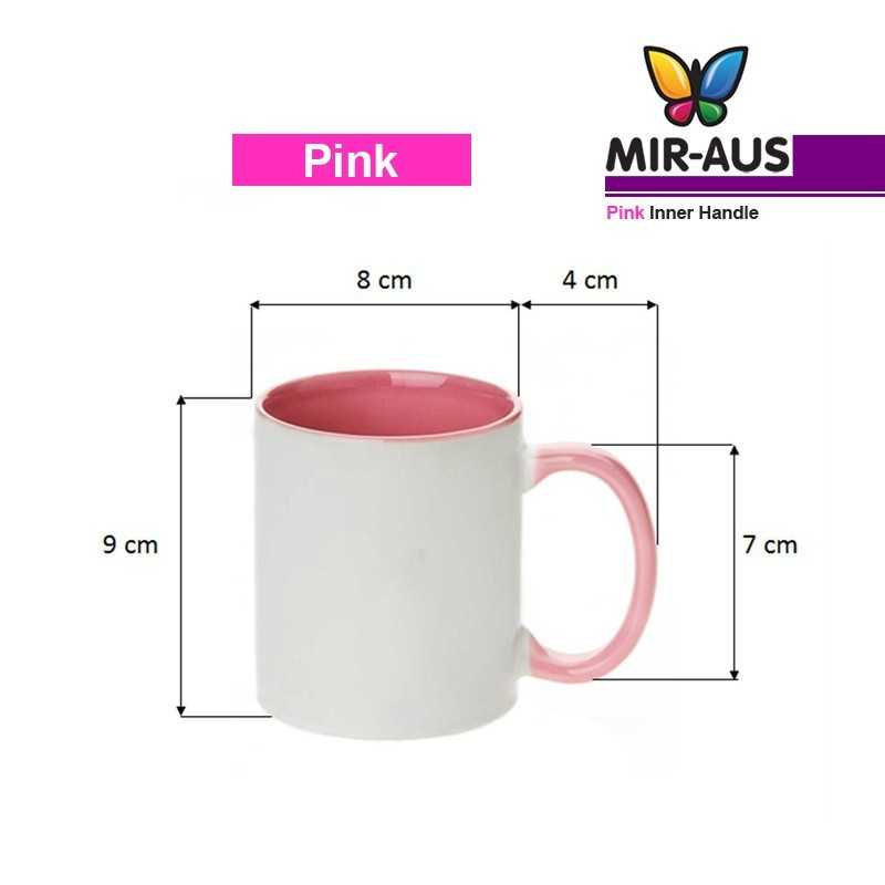 Ceramic Mug Inner Handle Pink 48 pieces