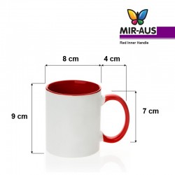 Ceramic Mug Inner Handle Red 48 pieces