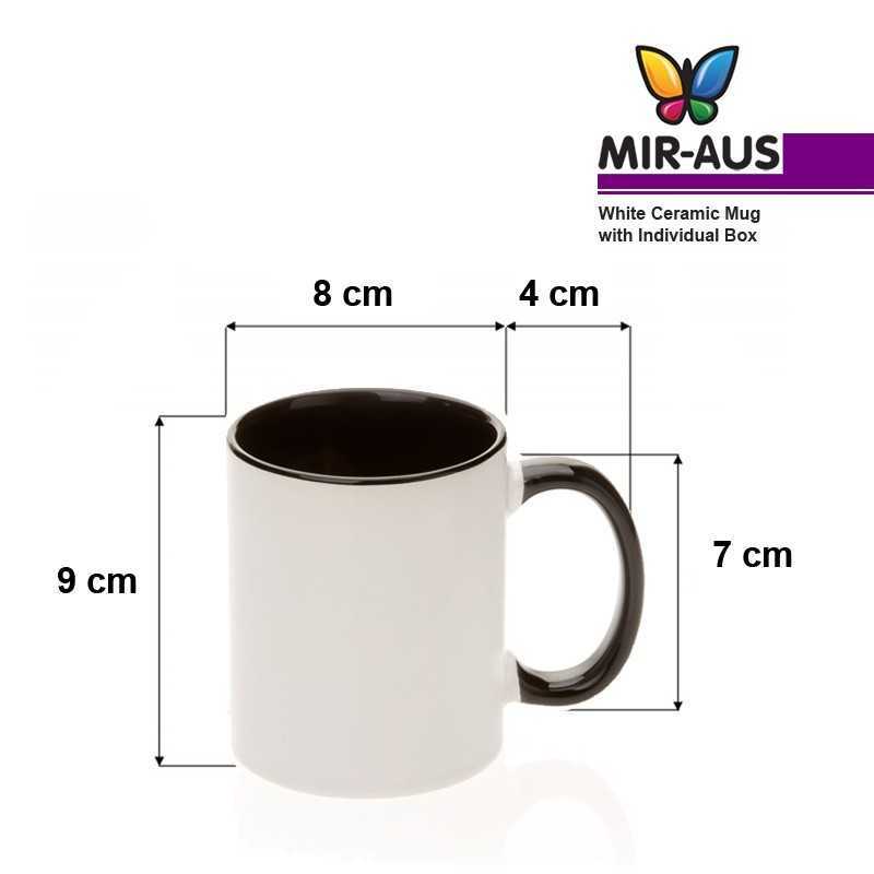 Sublimation Ceramic Mug Inner Handle Black 48 pieces