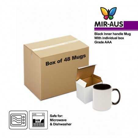 Sublimation Ceramic Mug Inner Handle Black 48 pieces