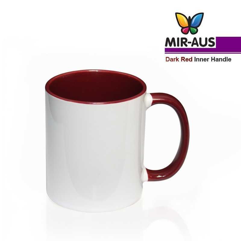 Sublimation Ceramic Mug Inner Handle Dark Red