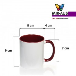 Sublimation Ceramic Mug Inner Handle Dark Red