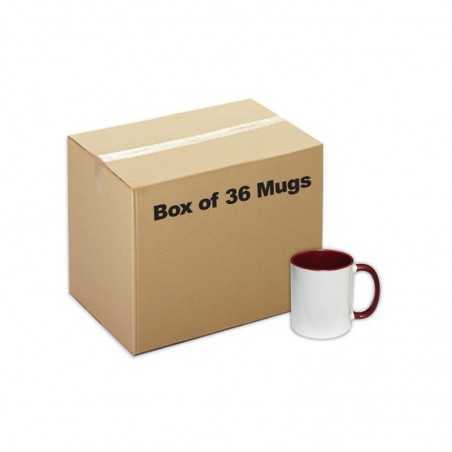 Sublimation Ceramic Mug Inner Handle Dark Red