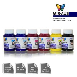 6 x 120ml CMYK/LC/LM sublimation ink