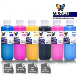 6 x 250ml CMYK/LC/LM sublimation ink