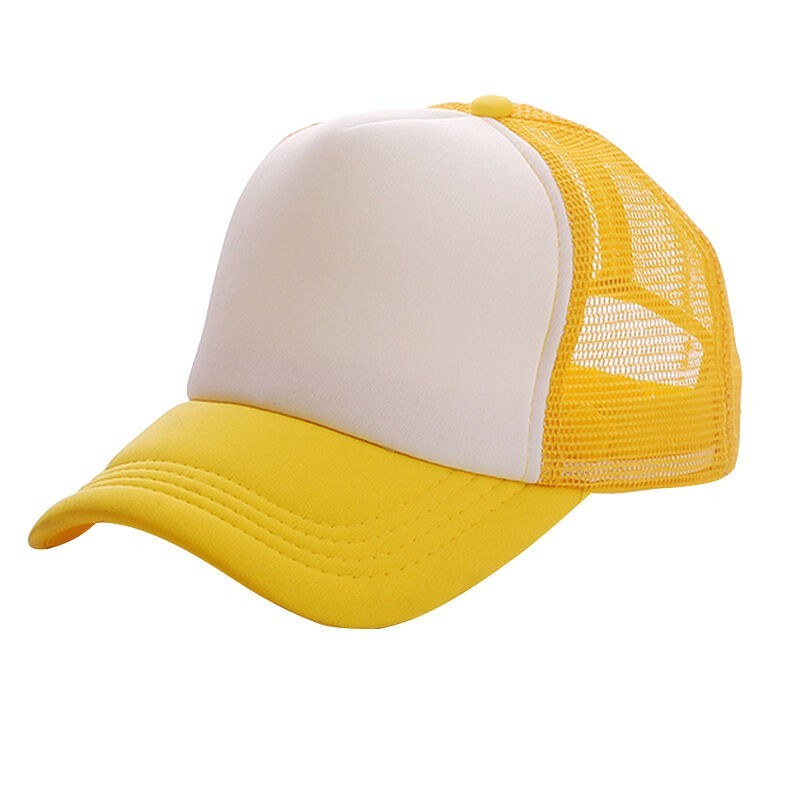 Unisex Trucker Foam Cap Mesh Snapback Baseball Hat Plain Visor Adjustable
