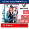 A4 130G High Glossy Inkjet Photo Paper