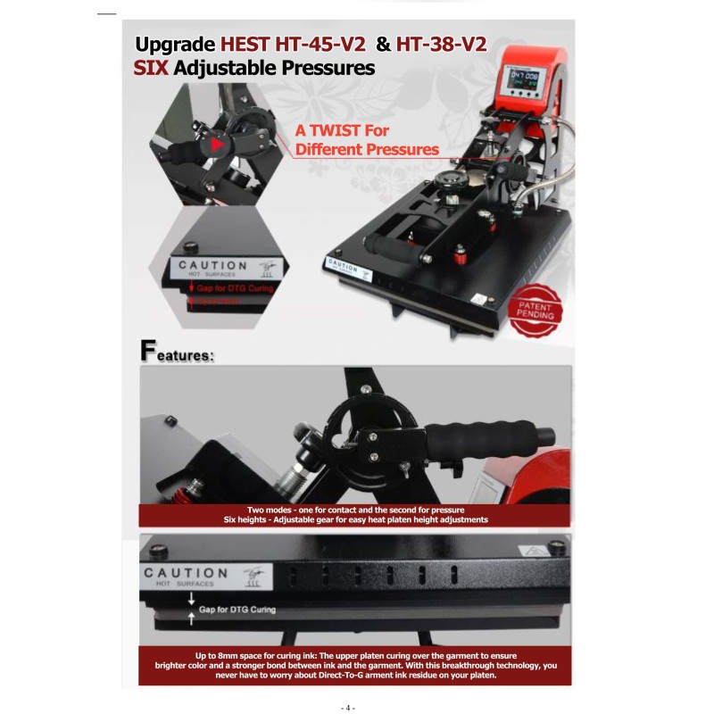 heat press Sublimation Flat press Hest HT-38-V2 38x38cm Heat machine