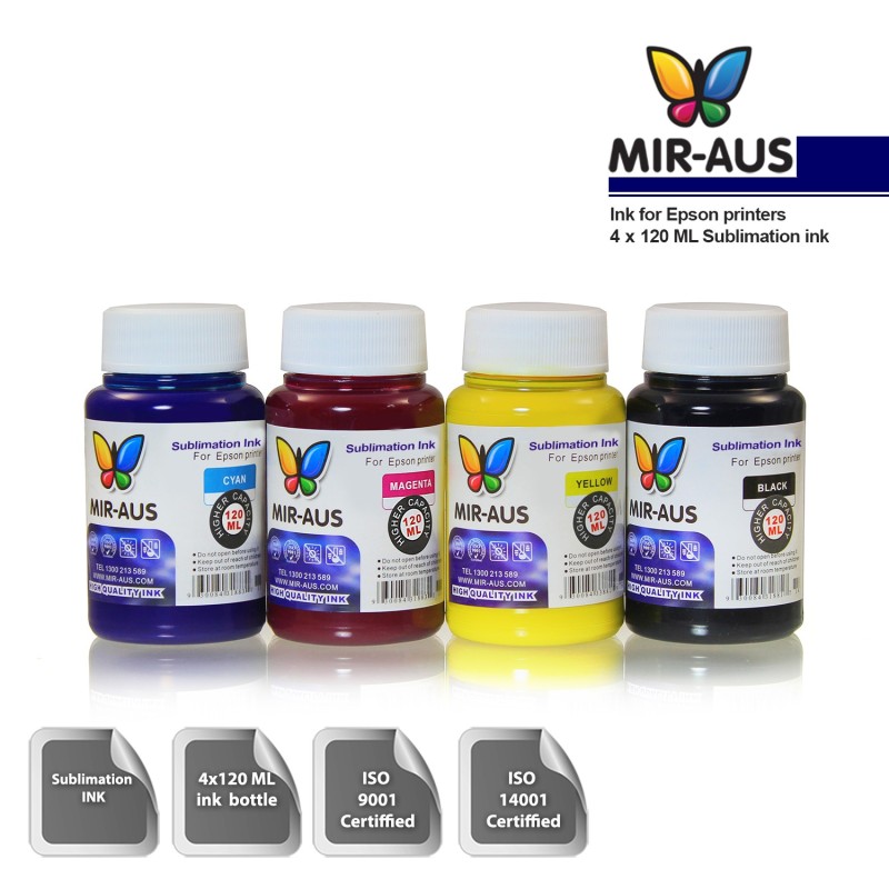 4 x 120ml CMYK sublimation ink