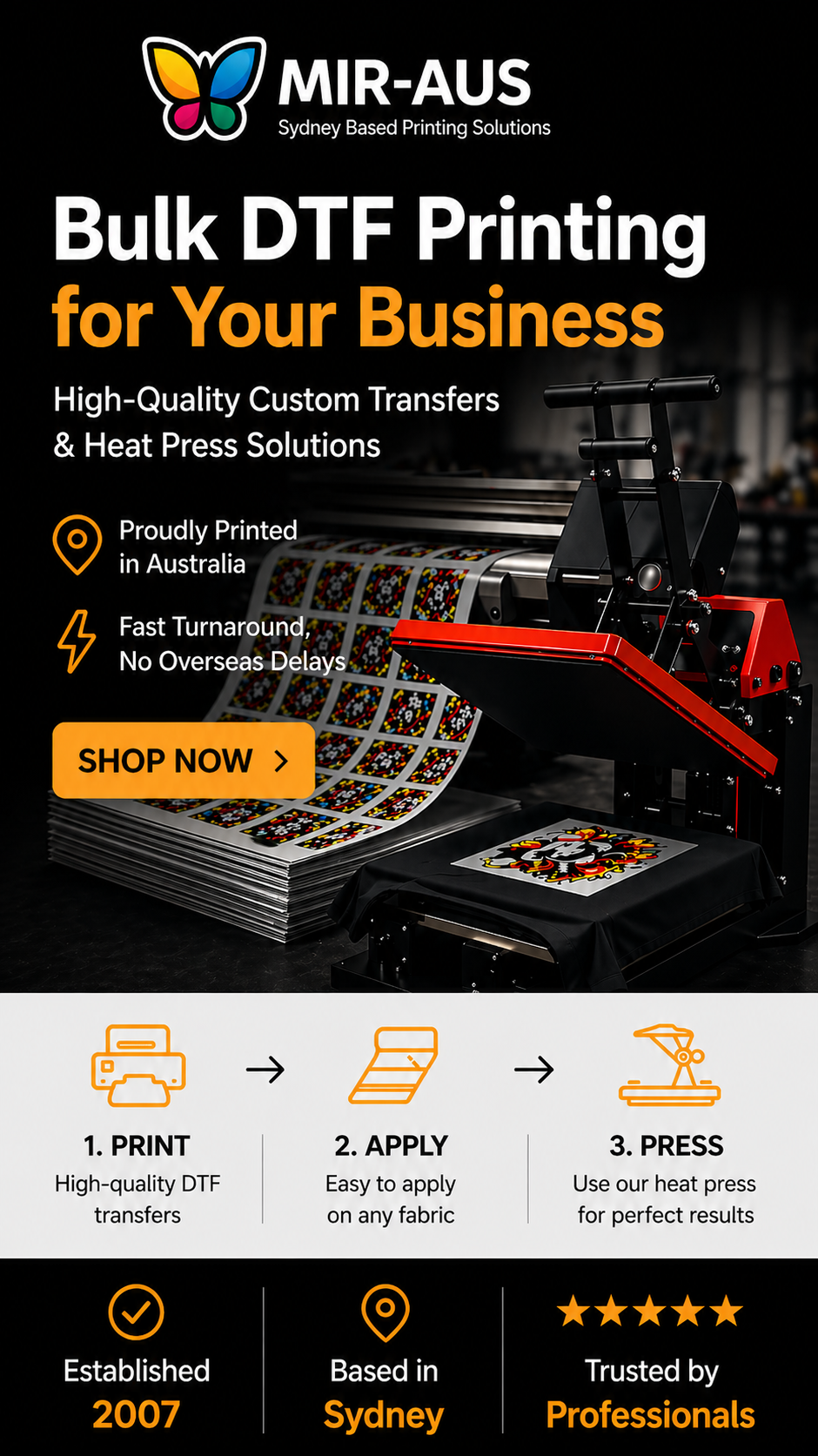 DTF printing transfers Australia — MIR-AUS