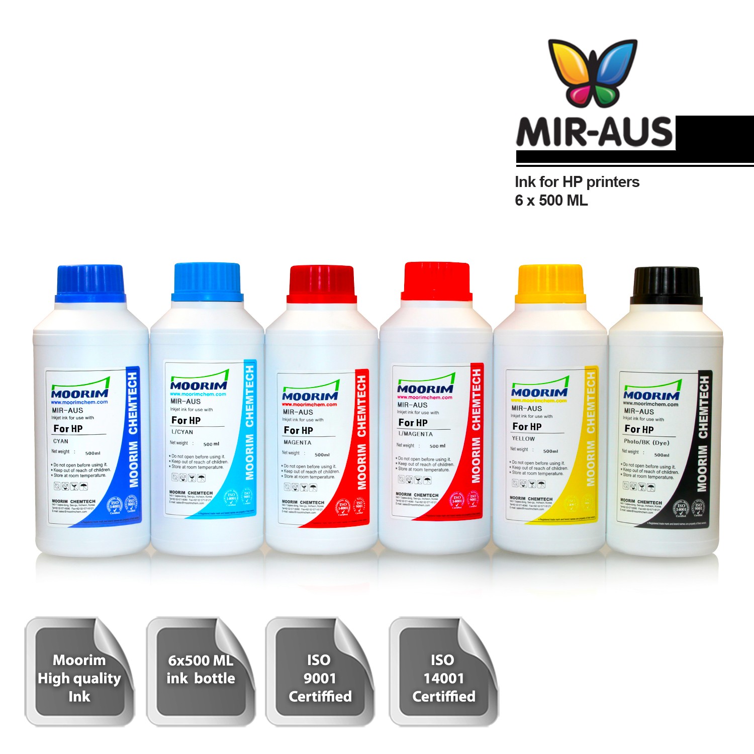 500 ml 6 colours dye ink for Hp printers