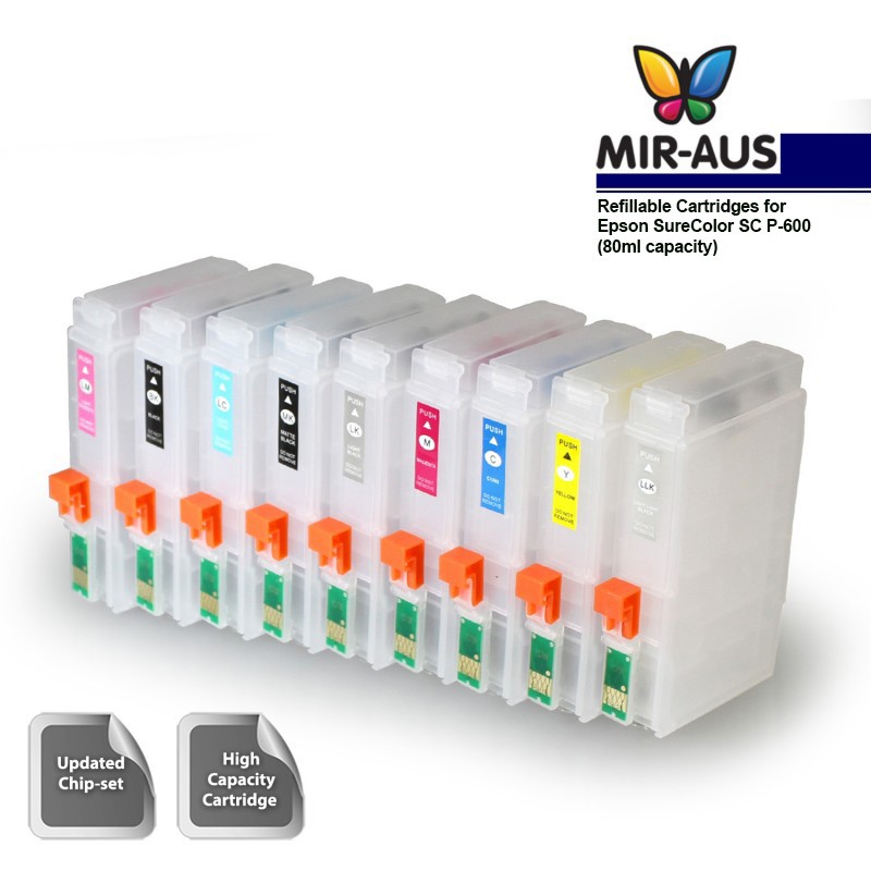 Refillable high capacity (180ml) ink cartridge for EPSON SureColor SC P600