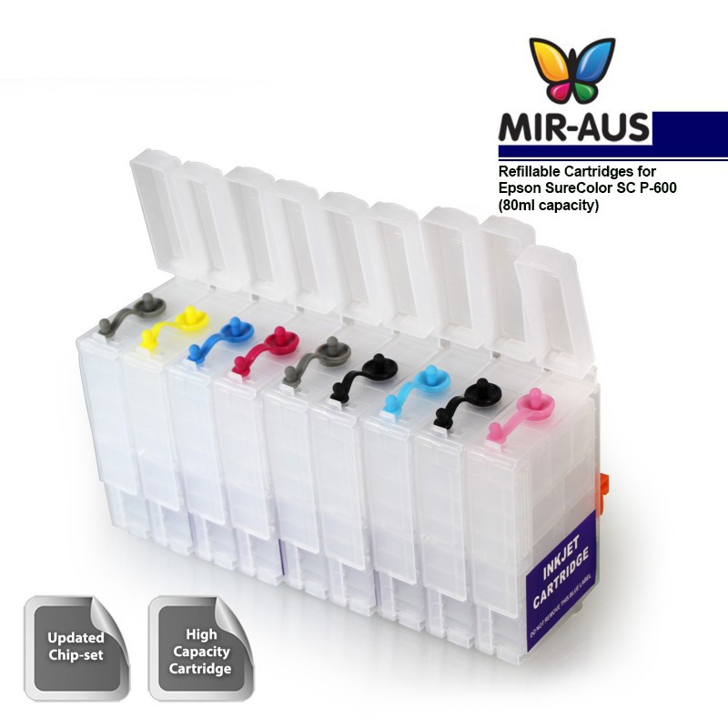 Refillable high capacity (180ml) ink cartridge for EPSON SureColor SC P600
