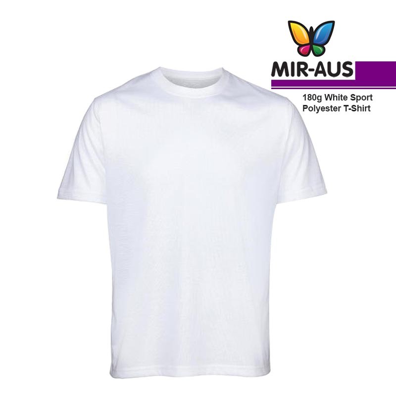 Polyester T Shirt 180g White Sport